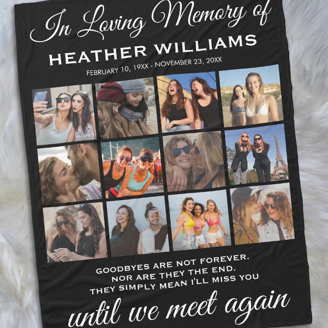 Sympathy Photo Collage Memorial Fleece Blanket (Creator Uploaded)