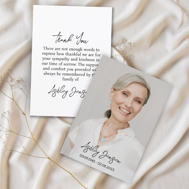 Sympathy Photo Funeral Thank You Card (Creator Uploaded)