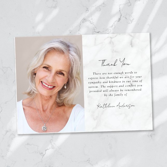 Sympathy Photo Funeral  Thank You Card (Creator Uploaded)