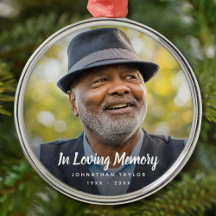 Sympathy Photo Memorial Remembrance Ornament