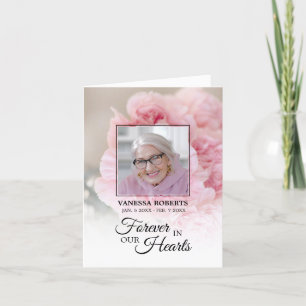 Sympathy Pink Carnations THANK YOU   PHOTO Card