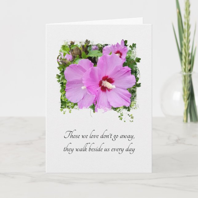 Sympathy Pink Hibiscus Card (Front)