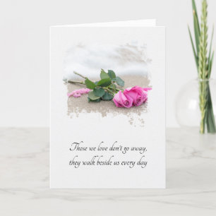 Sympathy Pink Roses on Beach Card