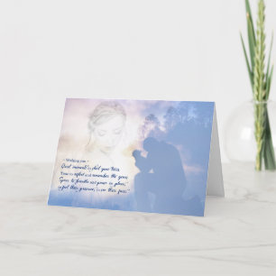 Sympathy Poem with Kneeling Man Remembering Wife Card