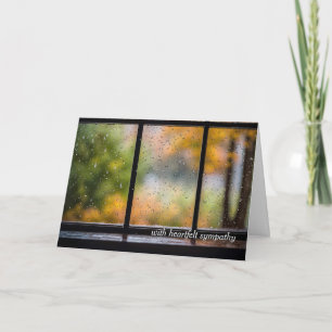 Sympathy Rainy Autumn Window Card