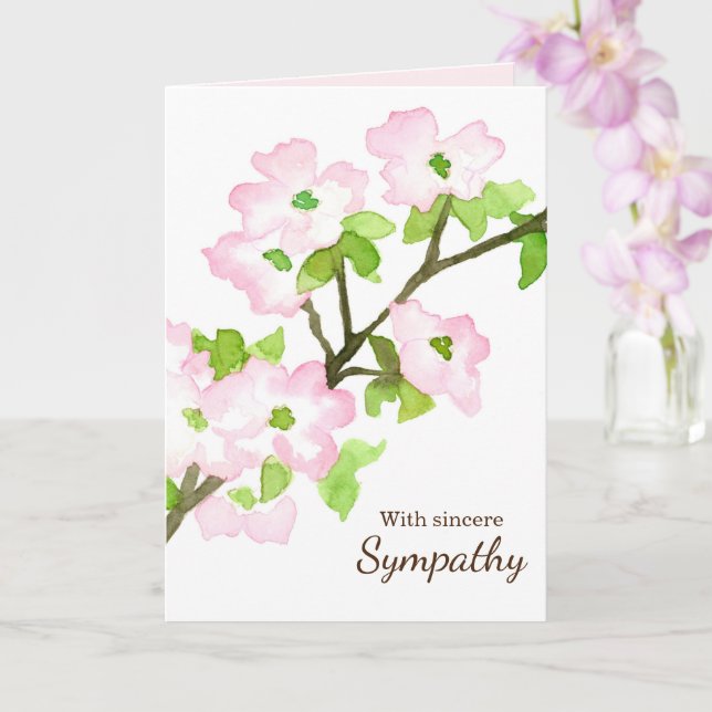 Sympathy Religious Bible Verse Dogwood Flowers Card (Orchid)