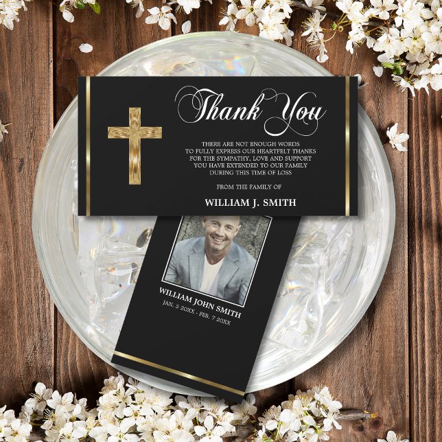 Sympathy Religious Gold Cross THANK YOU | PHOTO (Creator Uploaded)