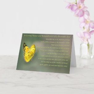 Sympathy Remembrance Butterfly Spiritual Card