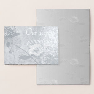 Sympathy Rose Silver Foil Card