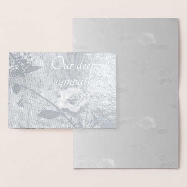 Sympathy Rose Silver Foil Card (Display)