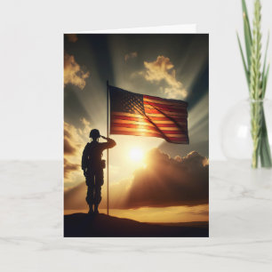 Sympathy Saluting American Soldier Card