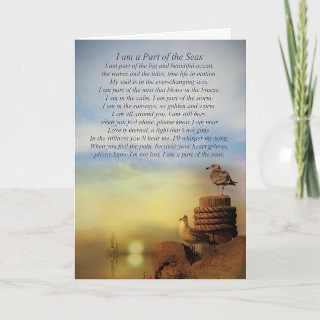 Sympathy Sea Ocean Sailing with Spiritual Poem Card (Front)