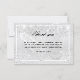 Sympathy silver butterfly photo thank you card