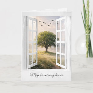 Sympathy Solitary Tree in a Window Card