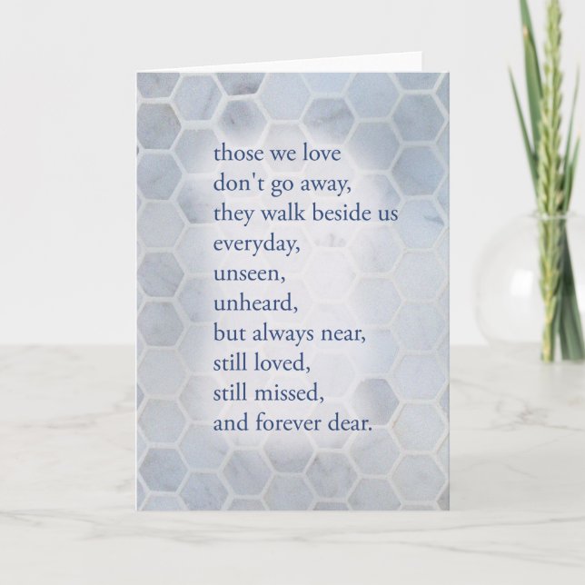 Sympathy, Sorry for loss, Condolence Short poem    Card (Front)