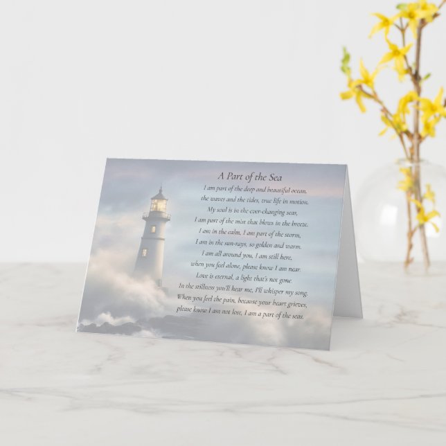 Sympathy Spiritual I Ocean Nautical Buried at Sea Card (Yellow Flower)