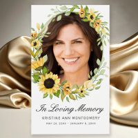 Sympathy Sunflower Black Script Photo Poem Card
