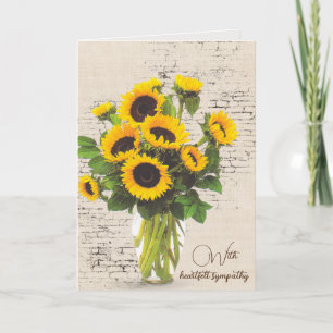 Sympathy Sunflower Bouquet on Brick Card