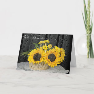Sympathy Sunflowers with Raindrops  Card