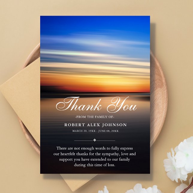 Sympathy thank you beach sunset death funeral (Creator Uploaded)