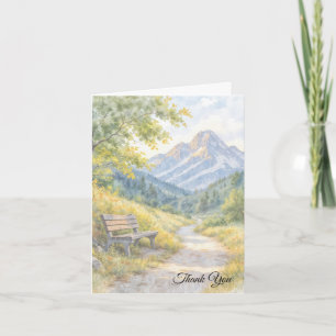 Sympathy Thank You Bench With Mountains Card