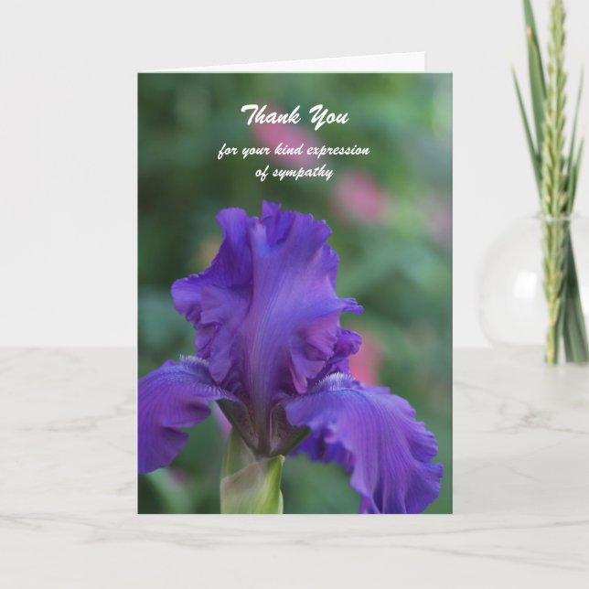 Sympathy Thank You Card -- Iris (Front)