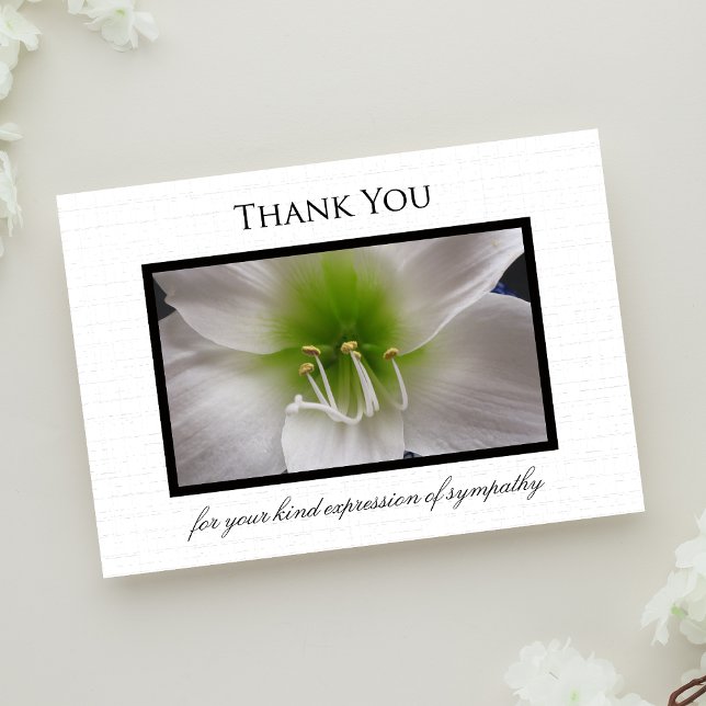 Sympathy Thank You Flat Card - Amaryllis (Creator Uploaded)