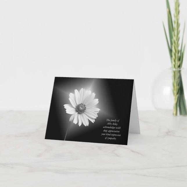 Sympathy Thank You from family Card (Front)