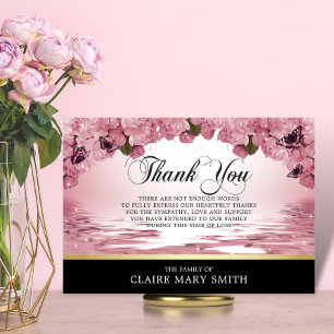 Sympathy Thank You Funeral Butterfly Floral Card