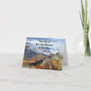 Sympathy Thank You, Grand Canyon Clouds Note Thank You Card