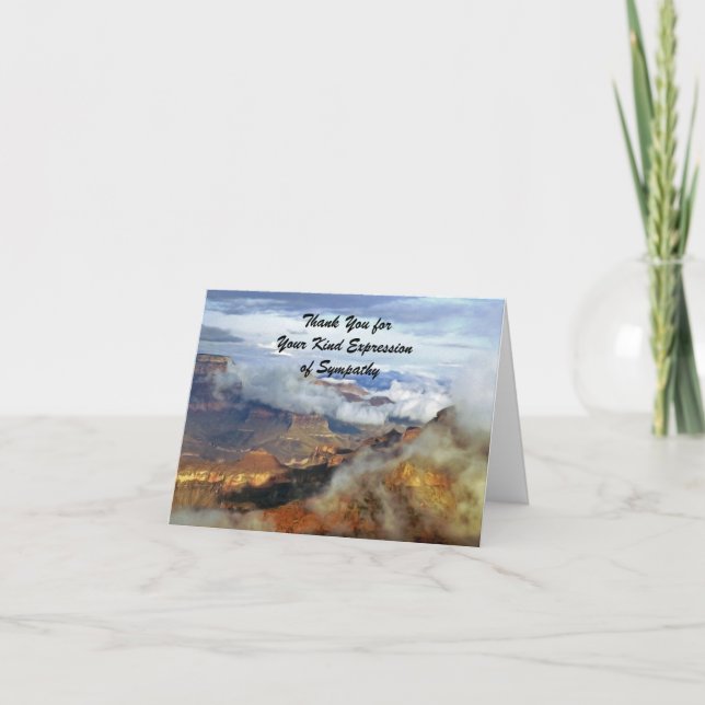 Sympathy Thank You, Grand Canyon Clouds Note Thank You Card (Front)