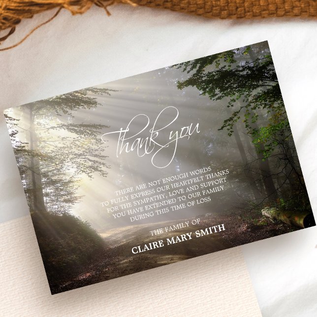 Sympathy THANK YOU Memorial Forest Sun PHOTO (Creator Uploaded)