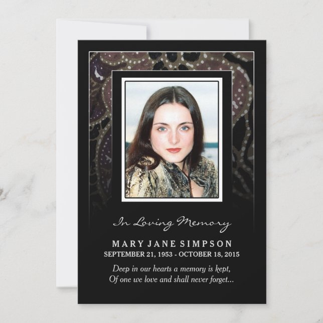 Sympathy Thank You Memorial Photo Card for Her (Front)