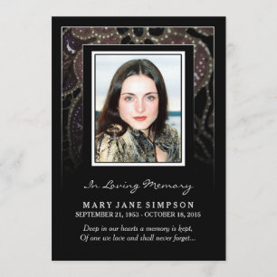 Sympathy Thank You Memorial Photo Card for Her