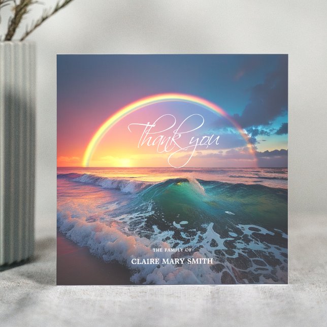 Sympathy THANK YOU Memorial Rainbow Ocean Water (Creator Uploaded)