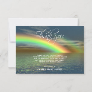 Sympathy THANK YOU Memorial Rainbow Ocean Water Card