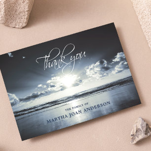 Sympathy THANK YOU Memorial Sunset Ocean Beach Card