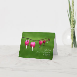 Sympathy Thank You Note Card / Bleeding Hearts