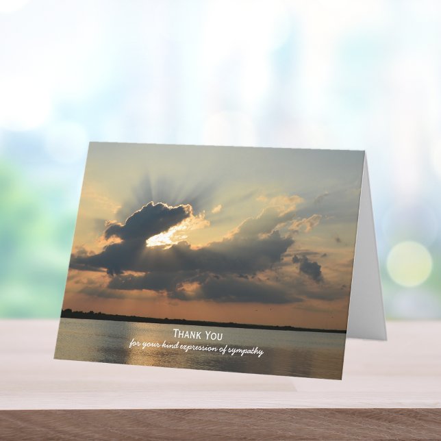 Sympathy Thank You Note Card -- Sunset over Water (Creator Uploaded)