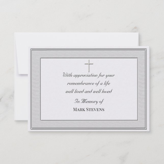 Sympathy Thank You Simplistic Card (Textured) (Front)