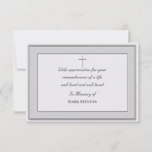 Sympathy Thank You Simplistic Card (Textured)