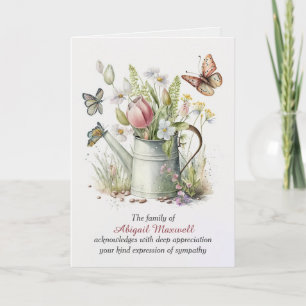 Sympathy Thank You Watering Can Card