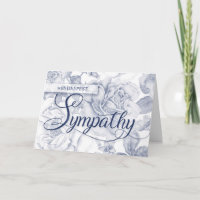 Sympathy Vintage Faded Blue Rose Pattern