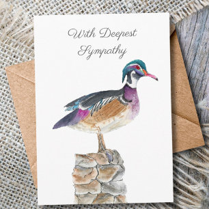 Sympathy Watercolor Mallard Duck Card