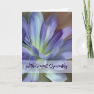 Sympathy Watercolor Purple and Blue Large Flower Card
