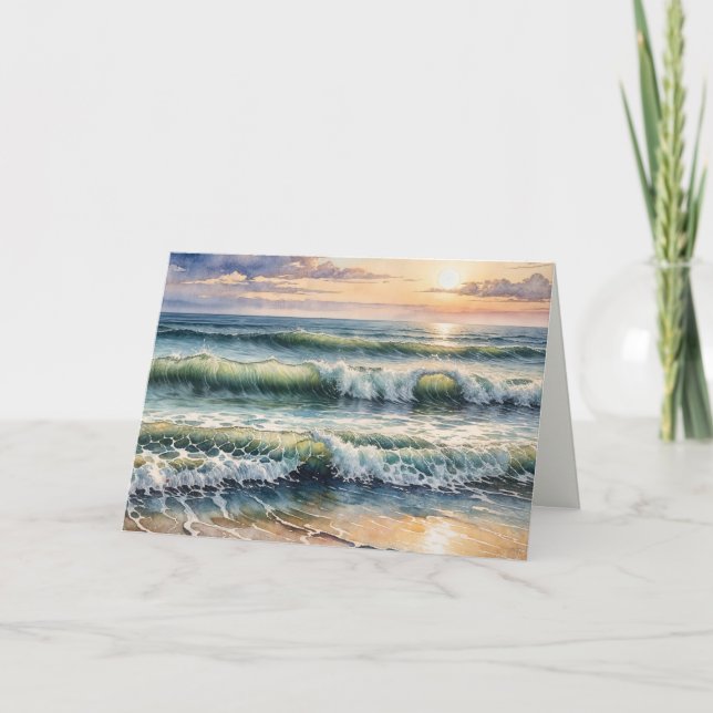 Sympathy Watercolor Seascape Sunrise Card (Front)