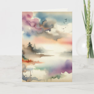 Sympathy Watercolor Trees In Mist Card