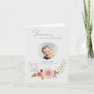 Sympathy Watercolor Wreath Thank You with Photo Card