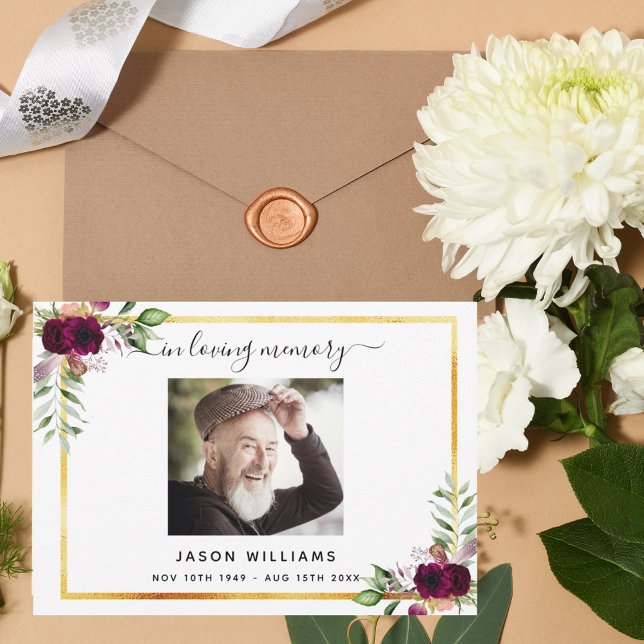 Sympathy white floral burgundy thank you photo (Creator Uploaded)