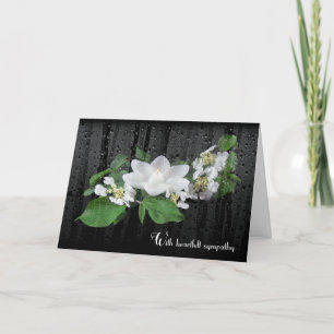 Sympathy White Lotus Candle with Raindrops   Card